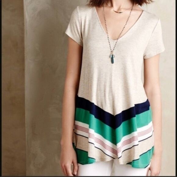Anthropologie Tops - Anthropologie Puella Striped Tunic Size Small